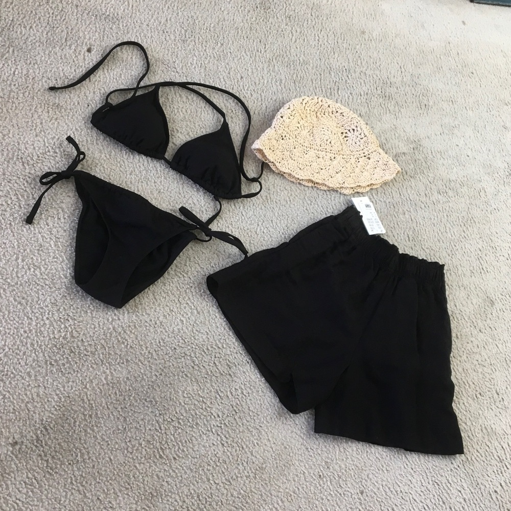 H & M/BLACK-LINEN BLEND BERMUDA SHORTS/NWT